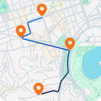 Mapa com rotas otimizadas